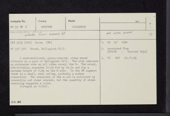 Ballagioch, NS55SW 2, Ordnance Survey index card, Recto