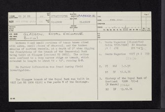 Glasgow, Royal Exchange, NS56NE 25, Ordnance Survey index card, page number 1, Recto