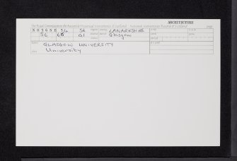 Glasgow, Glasgow University, General, NS56NE 54, Ordnance Survey index card, Recto