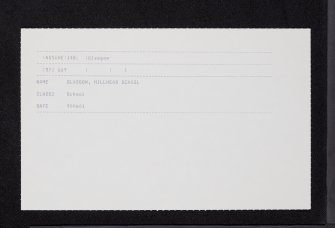 Glasgow, Hillhead, 44 Oakfield Avenue, Hillhead High School, NS56NE 148, Ordnance Survey index card, Recto