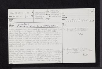 Hillend, NS57NE 15, Ordnance Survey index card, page number 1, Recto