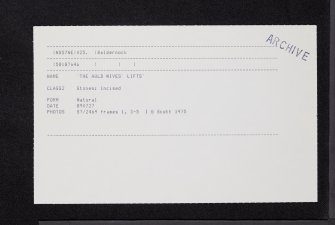 Craigmaddie Muir, Auld Wives' Lifts, NS57NE 25, Ordnance Survey index card, Recto
