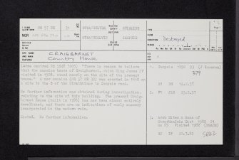 Craigbarnet, NS57NE 31, Ordnance Survey index card, page number 1, Recto