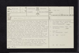 East Millichen, NS57SE 1, Ordnance Survey index card, page number 1, Recto