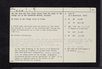 Balmuildy, Roman Bridge, NS57SE 14, Ordnance Survey index card, page number 2, Verso