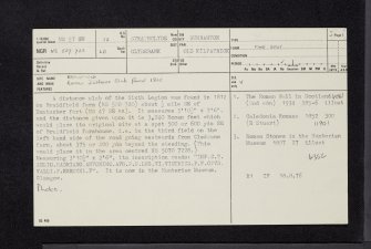 Duntocher, Braidfield Farm, NS57SW 12, Ordnance Survey index card, page number 1, Recto