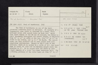 Peel Of Gartfarran, NS59NW 3, Ordnance Survey index card, page number 1, Recto