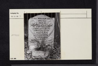 Upper Wellwood, Martyr's Grave, NS62NE 9, Ordnance Survey index card, Recto