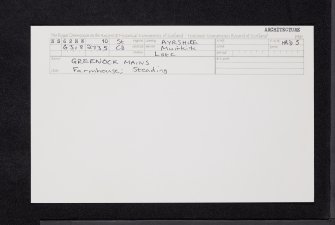 Greenockmains, NS62NW 10, Ordnance Survey index card, Recto