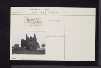 Gilbertfield Castle, NS65NE 12, Ordnance Survey index card, Recto