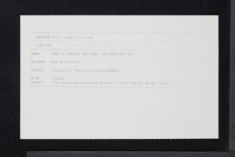 East Kilbride, National Engineering Laboratory, NS65SW 13, Ordnance Survey index card, Recto