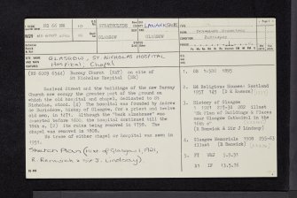 Glasgow, St Nicholas Hospital, NS66NW 10, Ordnance Survey index card, page number 1, Recto