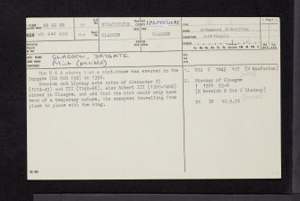 Glasgow, Drygate, NS66NW 11, Ordnance Survey index card, page number 1, Recto