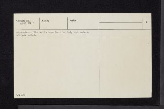 Campsie, Ballencleroch, Ballanreoch Castle, NS67NW 3, Ordnance Survey index card, page number 2, Recto