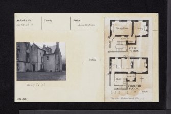 Campsie, Ballencleroch, Ballanreoch Castle, NS67NW 3, Ordnance Survey index card, Recto