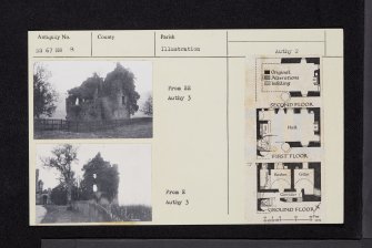 Woodhead House, NS67NW 8, Ordnance Survey index card, Recto