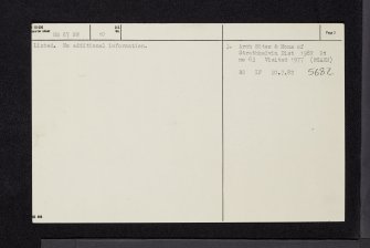 Bencloich, NS67NW 10, Ordnance Survey index card, page number 2, Verso