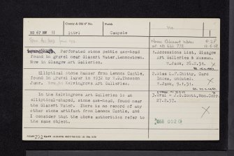 Glazert Water, Lennoxtown, NS67NW 11, Ordnance Survey index card, Recto