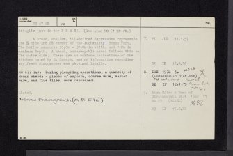 Auchendavy; Antonine Wall, NS67SE 12, Ordnance Survey index card, page number 2, Verso