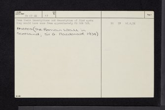 Eastermains, Kirkintilloch, NS67SE 13, Ordnance Survey index card, page number 2, Verso
