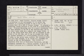 Glasgow Bridge, NS67SW 21, Ordnance Survey index card, page number 1, Recto