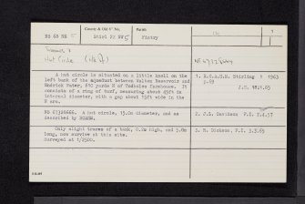 Todholes, NS68NE 5, Ordnance Survey index card, page number 1, Recto