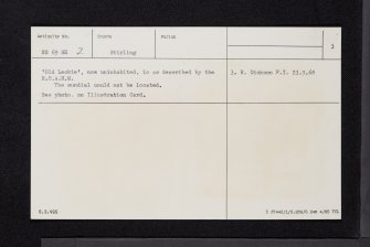 Old Leckie, NS69SE 2, Ordnance Survey index card, page number 3, Recto