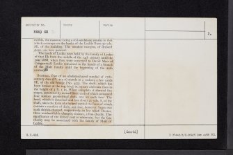 Old Leckie, NS69SE 2, Ordnance Survey index card, page number 2, Verso