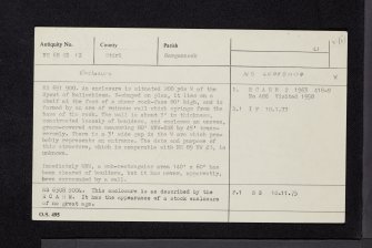 Spout Of Ballochleam, NS69SE 13, Ordnance Survey index card, Recto