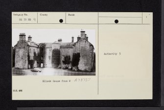 Eliock House, NS70NE 9, Ordnance Survey index card, page number 1, Recto