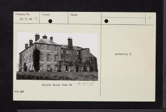 Eliock House, NS70NE 9, Ordnance Survey index card, page number 2, Verso