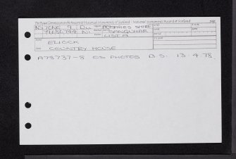 Eliock House, NS70NE 9, Ordnance Survey index card, Recto
