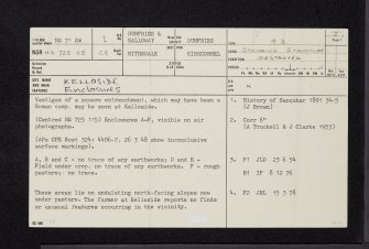 Kelloside, NS71SW 1, Ordnance Survey index card, page number 1, Recto