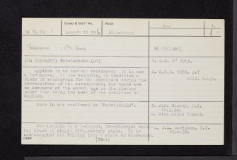 Patrickholm, NS74NE 1, Ordnance Survey index card, page number 1, Recto