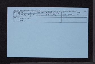 Glassford, Castle, NS74NW 1, Ordnance Survey index card, Recto