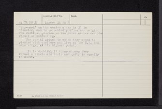 Avonholm, NS74NW 3, Ordnance Survey index card, page number 2, Verso