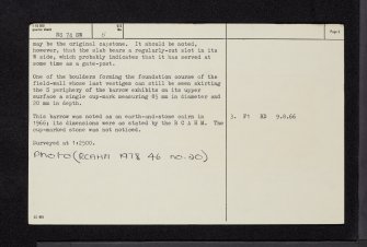 Burnbrae, NS74SW 5, Ordnance Survey index card, page number 2, Verso