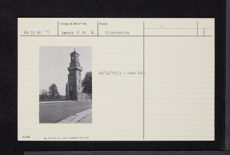 Hamilton, Muir Street, Tolbooth And Jail Tower, NS75NW 14, Ordnance Survey index card, Recto