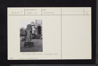 Hamilton, Hamilton Parish Church, Netherton Cross, NS75NW 15, Ordnance Survey index card, Recto