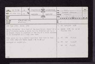 Fairholm, NS75SE 8, Ordnance Survey index card, page number 1, Recto