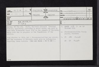 Fairholm, NS75SE 20, Ordnance Survey index card, page number 1, Recto