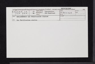 Coatbridge, Hollandhurst Road, Gas Purification Station, NS76NW 12, Ordnance Survey index card, Recto