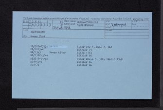 Westerwood, Antonine Wall, NS77NE 8, Ordnance Survey index card, Recto
