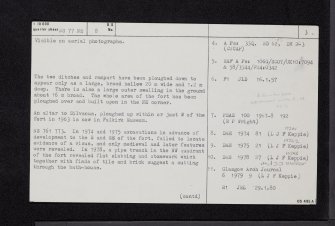 Westerwood, Antonine Wall, NS77NE 8, Ordnance Survey index card, page number 3, Recto