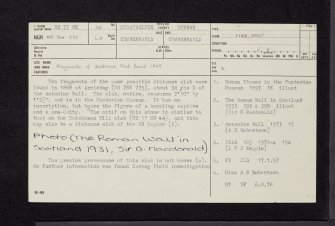 Arniebog, NS77NE 10, Ordnance Survey index card, page number 1, Recto