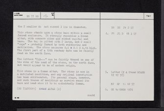 Carrickstone, NS77NE 15, Ordnance Survey index card, page number 2, Verso