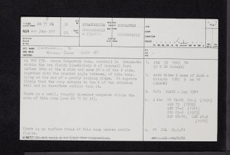 Garnhall, NS77NE 30, Ordnance Survey index card, page number 1, Recto