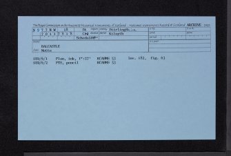 Balcastle Motte, NS77NW 18, Ordnance Survey index card, Recto