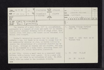 Colziumbea, NS77NW 21, Ordnance Survey index card, page number 1, Recto