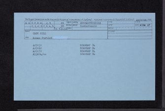 Antonine Wall, Croy Hill Roman Fortlet, NS77NW 29, Ordnance Survey index card, Recto